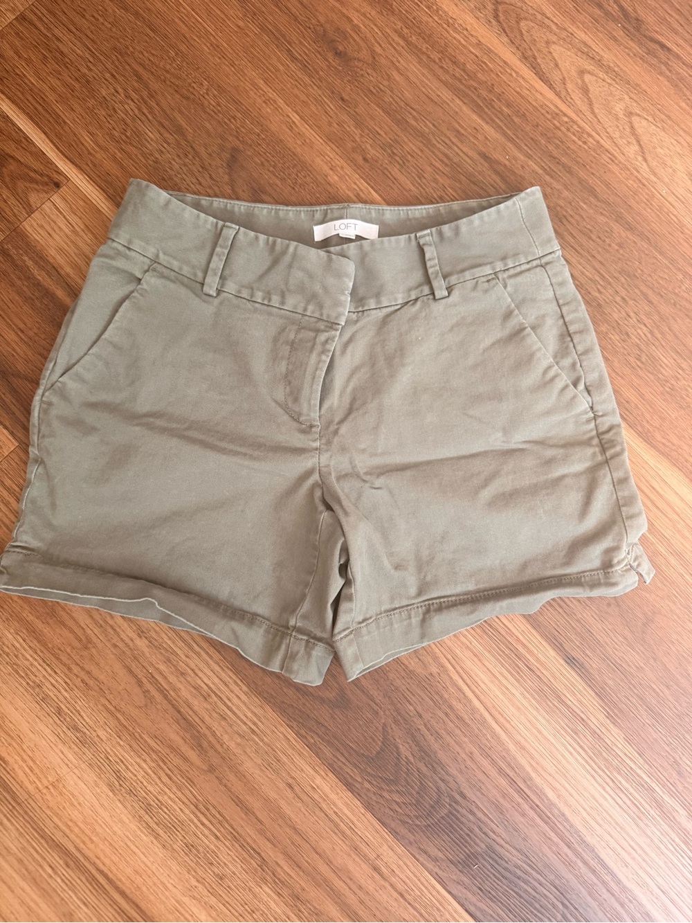 LOFT Olive Chino Bermuda Shorts